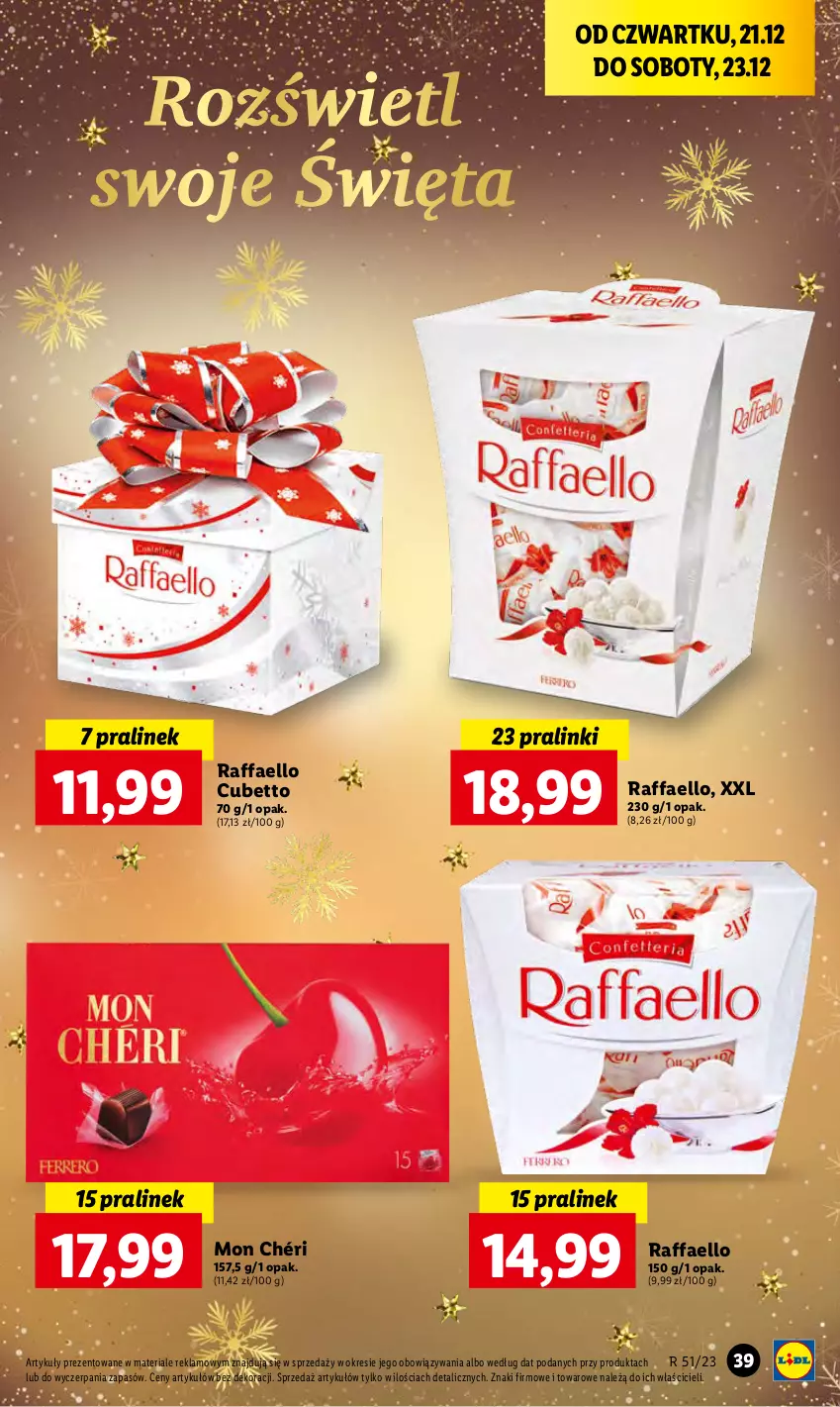 Gazetka promocyjna Lidl - GAZETKA - ważna 21.12 do 23.12.2023 - strona 41 - produkty: Fa, Mon Chéri, Raffaello