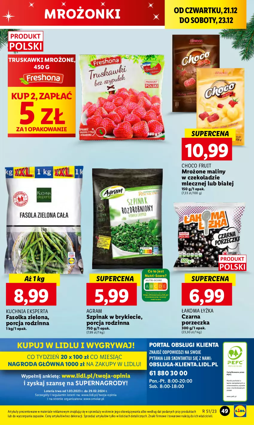 Gazetka promocyjna Lidl - GAZETKA - ważna 21.12 do 23.12.2023 - strona 51 - produkty: Fa, Gra, Gry, Kuchnia, Maliny, Mola, Por, Szpinak, Truskawki, Wazon