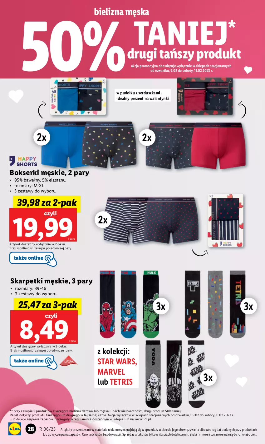 Gazetka promocyjna Lidl - GAZETKA - ważna 06.02 do 11.02.2023 - strona 32 - produkty: Bielizna, Bokserki, Karp, Ser, Skarpetki, Star Wars