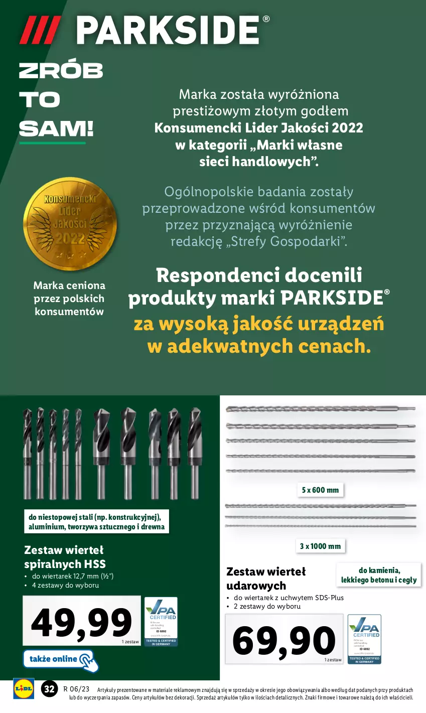 Gazetka promocyjna Lidl - GAZETKA - ważna 06.02 do 11.02.2023 - strona 36 - produkty: Parkside, Sok, Top, Zestaw wierteł