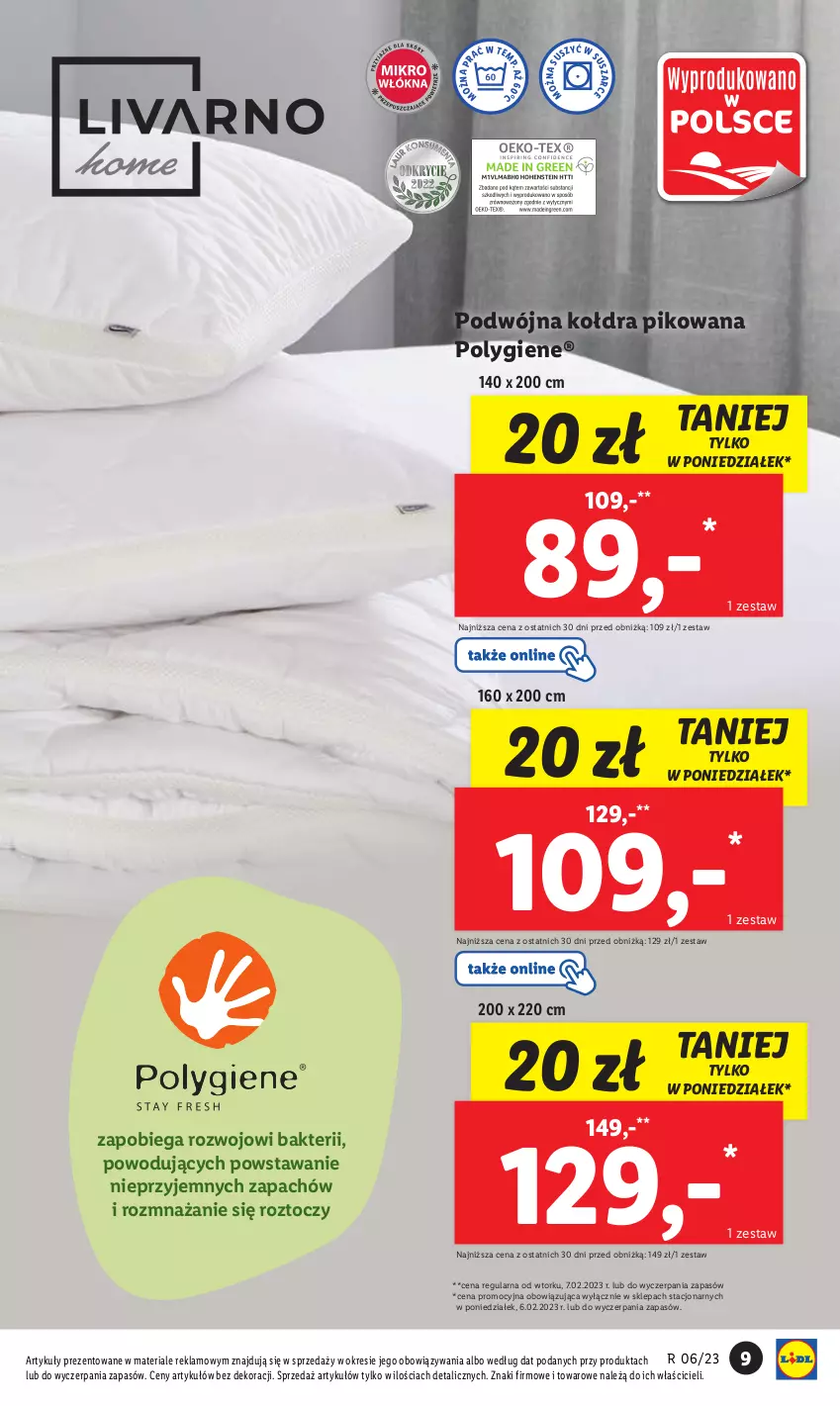 Gazetka promocyjna Lidl - GAZETKA - ważna 06.02 do 11.02.2023 - strona 9 - produkty: Kołdra