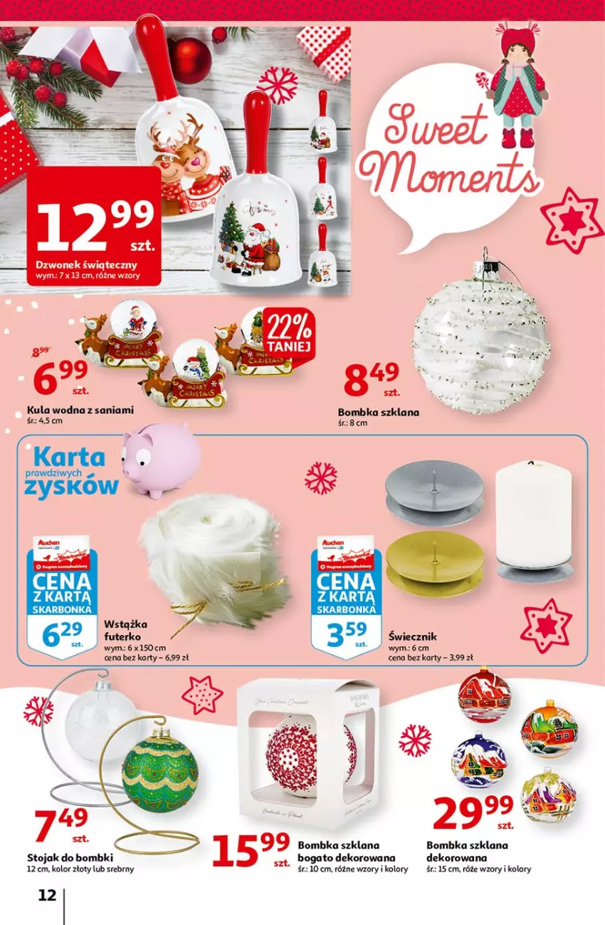 Gazetka promocyjna Auchan - Magia Mikołajkowa Hipermarkety - ważna 02.12 do 08.12.2021 - strona 12 - produkty: Bombki, Dzwonek, LANA, Stojak, Wstążka