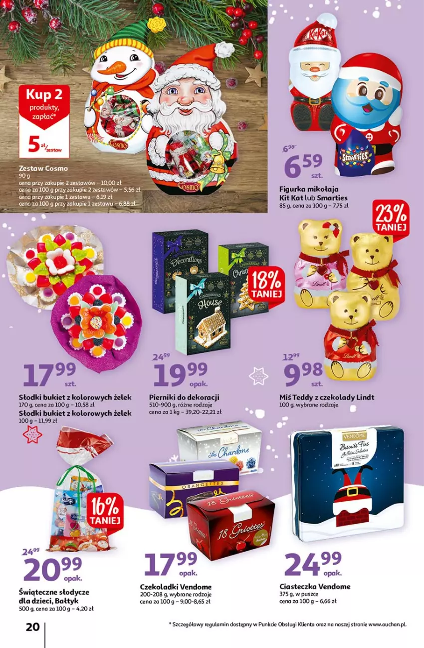 Gazetka promocyjna Auchan - Magia Mikołajkowa Hipermarkety - ważna 02.12 do 08.12.2021 - strona 20 - produkty: Bukiet, Dzieci, Kit Kat, Lindt, Piernik