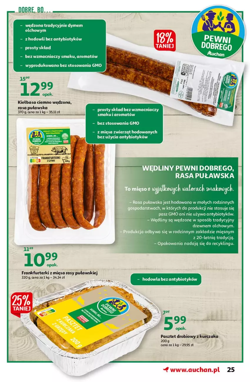 Gazetka promocyjna Auchan - Magia Mikołajkowa Hipermarkety - ważna 02.12 do 08.12.2021 - strona 25 - produkty: Frankfurterki, Kiełbasa, Kurczak, Pasztet