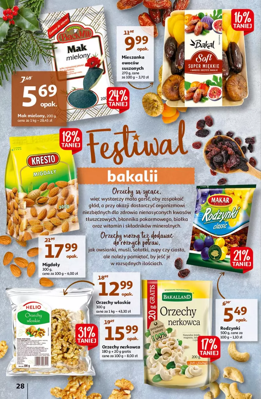 Gazetka promocyjna Auchan - Magia Mikołajkowa Hipermarkety - ważna 02.12 do 08.12.2021 - strona 28 - produkty: Gra, Magnez, Mięta, Migdały, Mus, Rodzynki