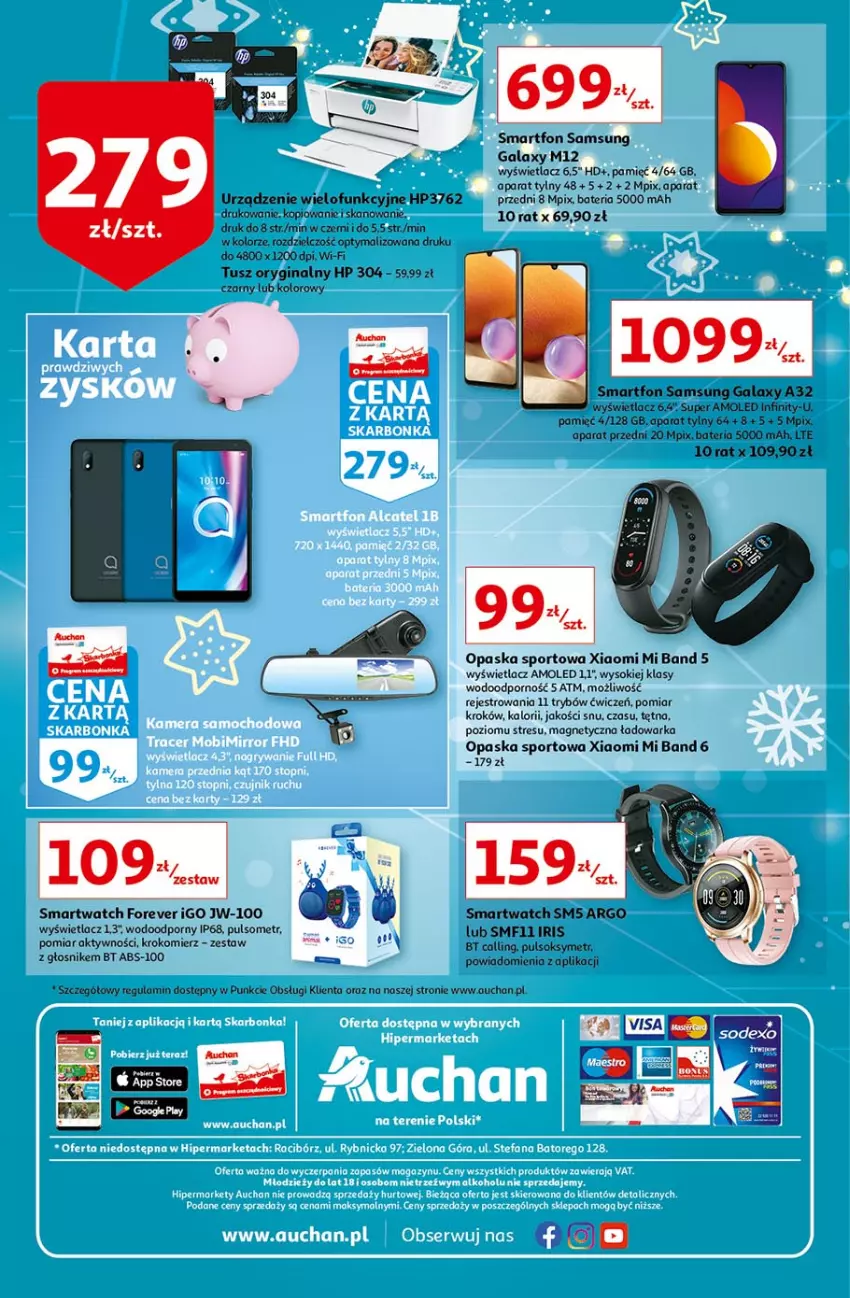 Gazetka promocyjna Auchan - Magia Mikołajkowa Hipermarkety - ważna 02.12 do 08.12.2021 - strona 40 - produkty: Amol, Bateria, Gala, Gin, HP, Krokomierz, Nike, Opaska, Por, Pulsoksymetr, Samsung, Smartfon, Smartwatch, Sok, Sport, Tusz, Urządzenie wielofunkcyjne, Warka