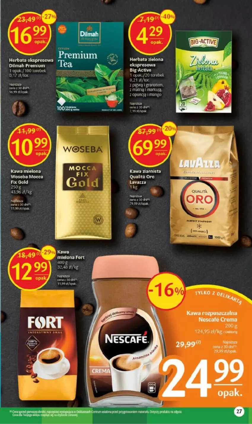 Gazetka promocyjna Delikatesy Centrum - ważna 10.08 do 16.08.2023 - strona 20 - produkty: Dilmah, Gra, Granat, Kawa, Kawa mielona, Kawa rozpuszczalna, Kawa ziarnista, Mango, Woseba