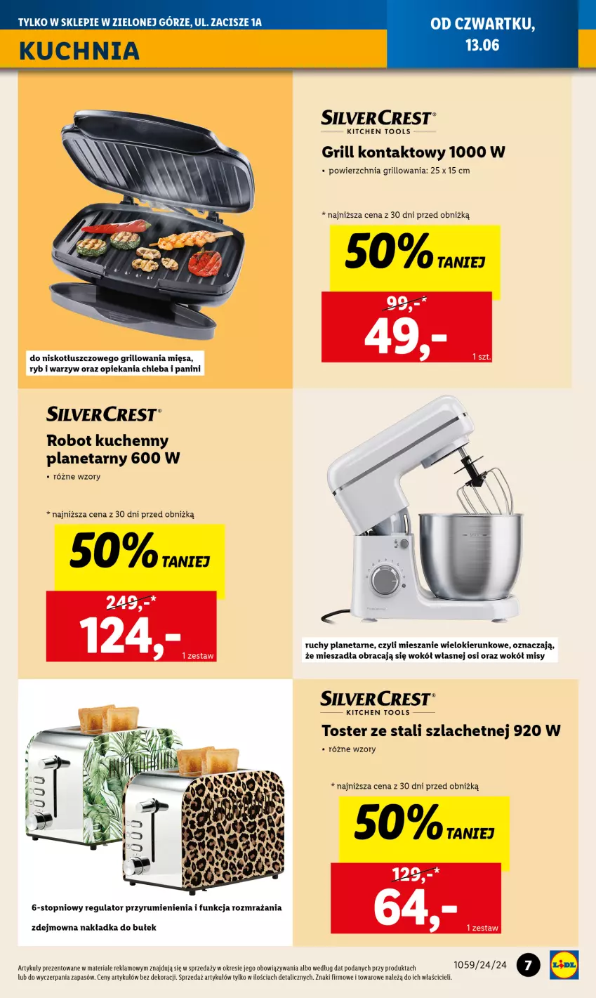 Gazetka promocyjna Lidl - Lidl w Zielonej Górze już otwarty - ważna 10.06 do 15.06.2024 - strona 7 - produkty: Chleb, Grill, Grill kontaktowy, Kuchnia, Robot, Rum, Silvercrest, Top, Toster