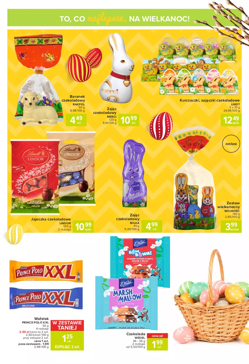 Gazetka promocyjna Carrefour - Gazetka Express - ważna 22.03 do 28.03.2021 - strona 4 - produkty: Czekolada, Kosz, Lindor, Lindt, Merci, Milka, Prince Polo, Wafelek