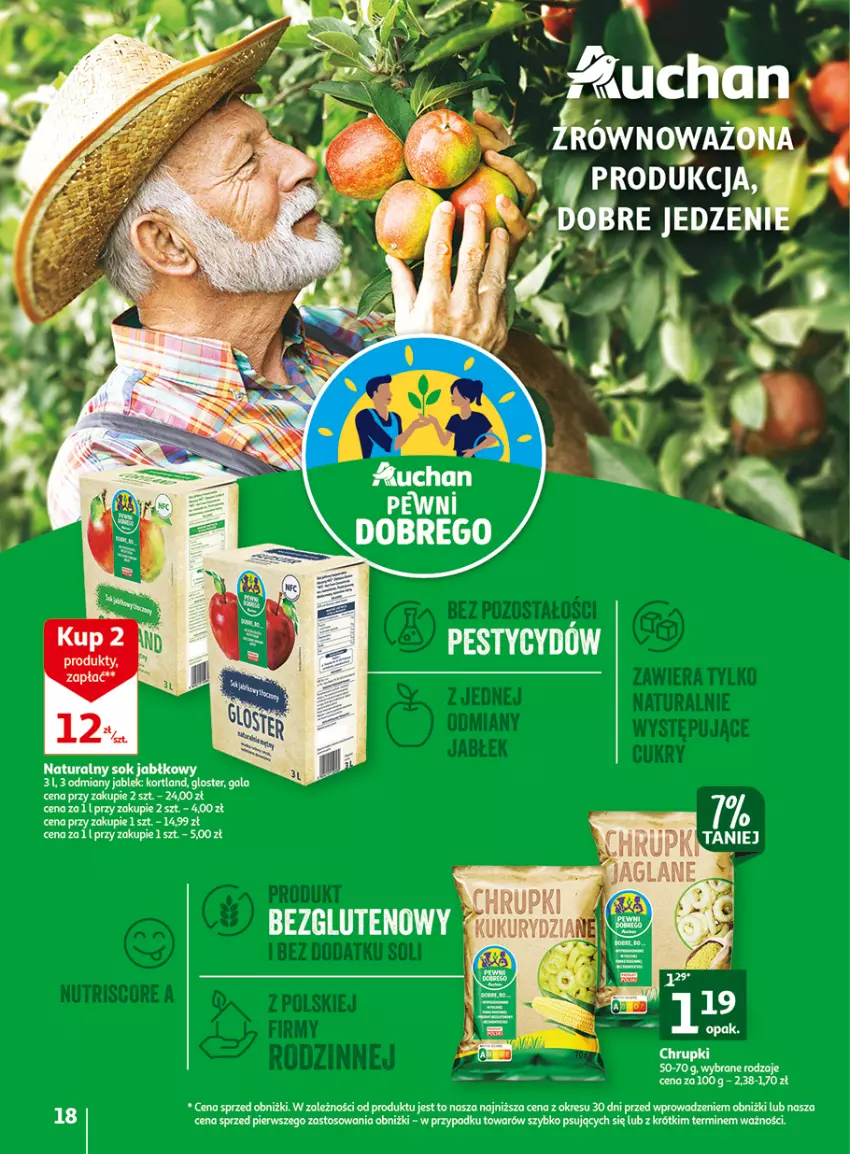 Gazetka promocyjna Auchan - Gazetka Wielkie majowe odkrycia cenowe część #4 Hipermarket Auchan - ważna 18.05 do 27.05.2023 - strona 18 - produkty: Chrupki, Gala, LG, O nas, Sok, Sok jabłkowy