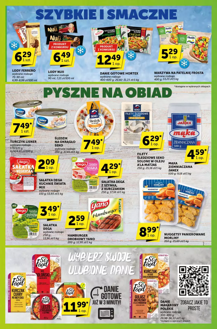 Gazetka promocyjna ABC - ważna 19.09 do 01.10.2024 - strona 2 - produkty: Brie, Burger, Danie gotowe, Dega, Fa, Ferrero, Frosta, Hamburger, Hortex, Kuchnia, Kurczak, Lody, Nuty, Olej, Sałat, Sałatka, SEKO, Sofa, Warzywa