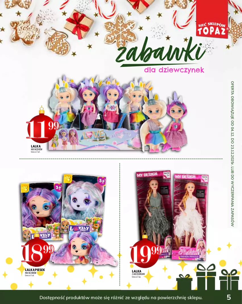 Gazetka promocyjna Topaz - Gazetka - ważna 04.12 do 31.12.2025 - strona 5 - produkty: Lalka