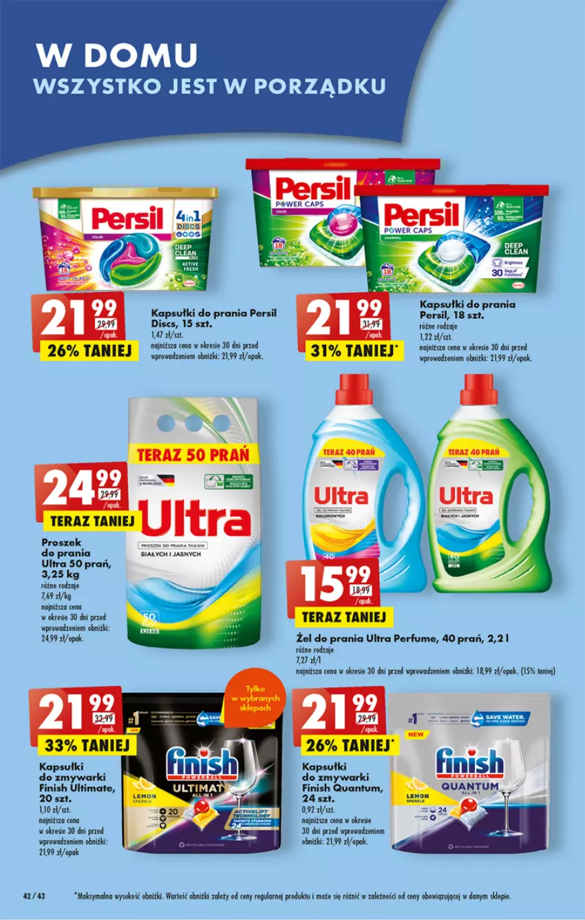 Gazetka promocyjna Biedronka - ważna 08.05 do 13.05.2023 - strona 42 - produkty: Finish, Kapsułki do prania, Perfum, Persil, Por, Sok, Tera, Tran, Zmywarki