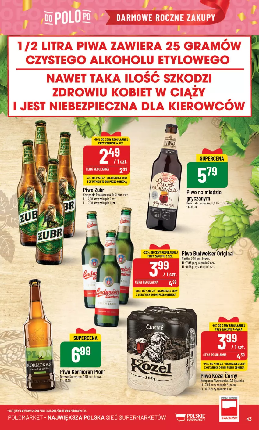 Gazetka promocyjna PoloMarket - Gazetka pomocyjna - ważna 25.10 do 31.10.2023 - strona 43 - produkty: Fa, Gin, Gry, Kozel, Laur, Piwa, Piwo, Ser