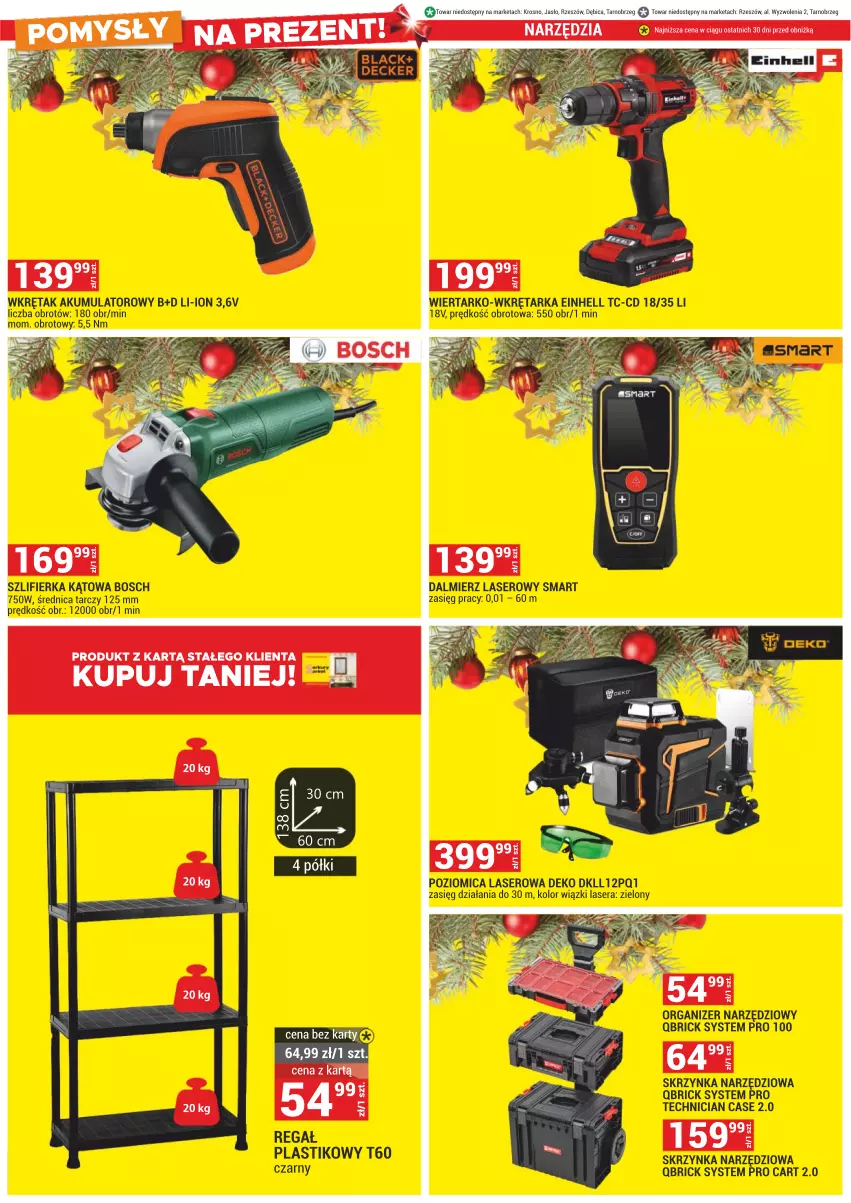 Gazetka promocyjna Merkury Market - ważna 01.12 do 31.12.2024 - strona 47 - produkty: Akumulator, Bosch, Einhell, Organizer, Regał, Skrzynka narzędziowa, Szlifierka, Szlifierka kątowa, Tarka, Wkręt, Wkrętarka