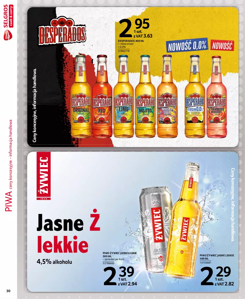 Gazetka promocyjna Selgros - Extra Oferta - ważna 01.08 do 31.08.2021 - strona 30 - produkty: Desperados, Piwa, Piwo