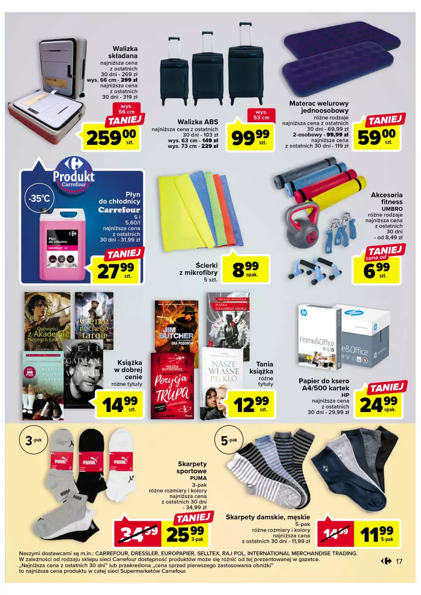 Gazetka promocyjna Carrefour - Gazetka Market - ważna 07.02 do 18.02.2023 - strona 19 - produkty: Dres, HP, Karp, Książka, Materac, Papier, Papier do ksero, Por, Puma, Ser, Sport, Tera, Walizka