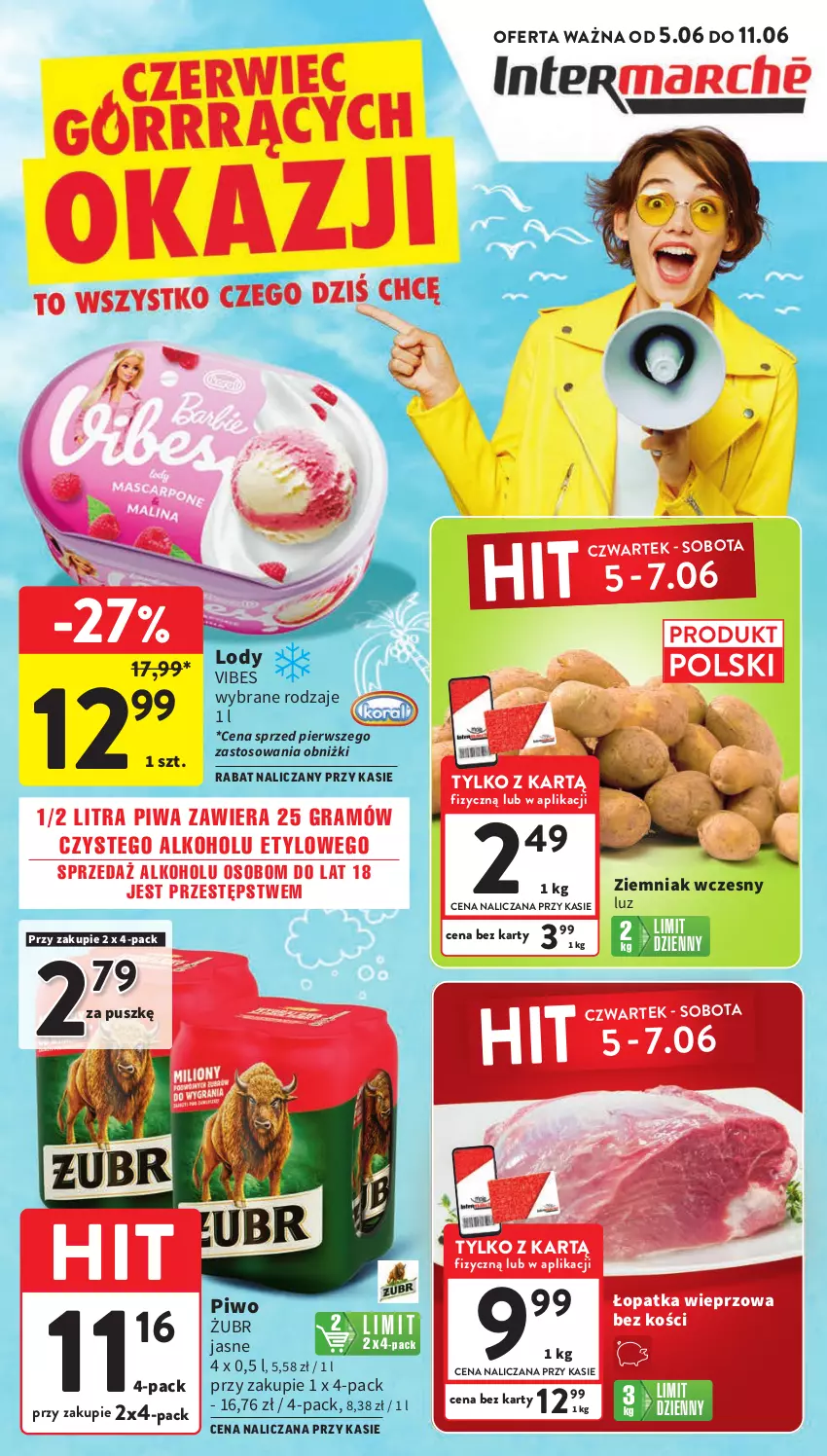 Gazetka promocyjna Intermarche - Gazetka Intermarche - ważna 05.06 do 11.06.2025 - strona 1 - produkty: Gra, Lody, Piwa, Piwo