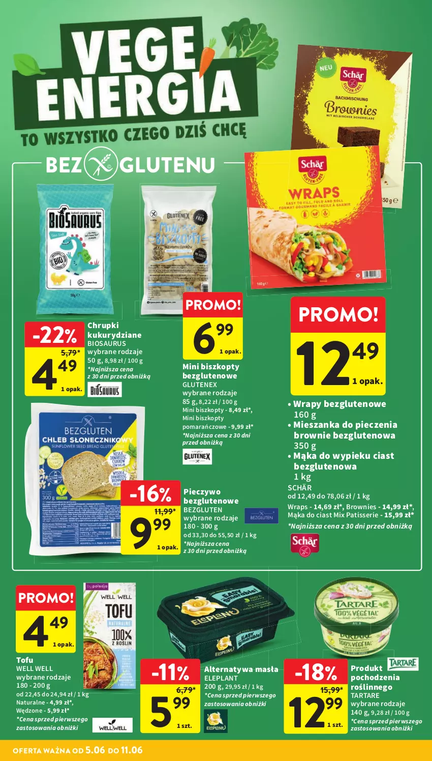 Gazetka promocyjna Intermarche - Gazetka Intermarche - ważna 05.06 do 11.06.2025 - strona 30 - produkty: Biszkopty, Brownie, Chrupki, Mąka, Piec, Pieczywo, Ser, Tarta, Tartare, Tenex, Tofu