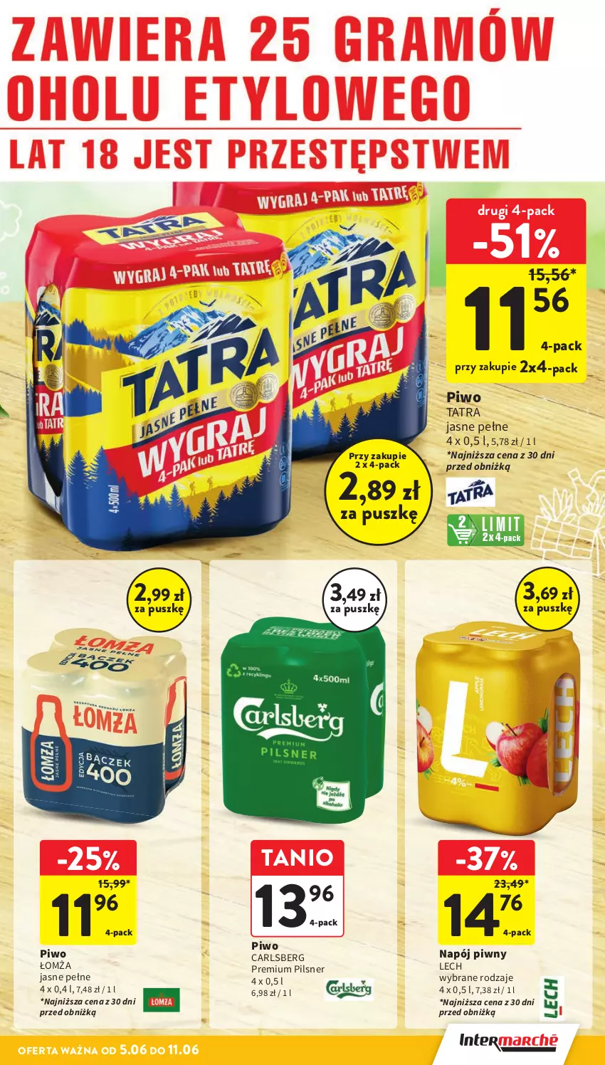 Gazetka promocyjna Intermarche - Gazetka Intermarche - ważna 05.06 do 11.06.2025 - strona 33 - produkty: Carlsberg, Napój, Piwo, Tatra