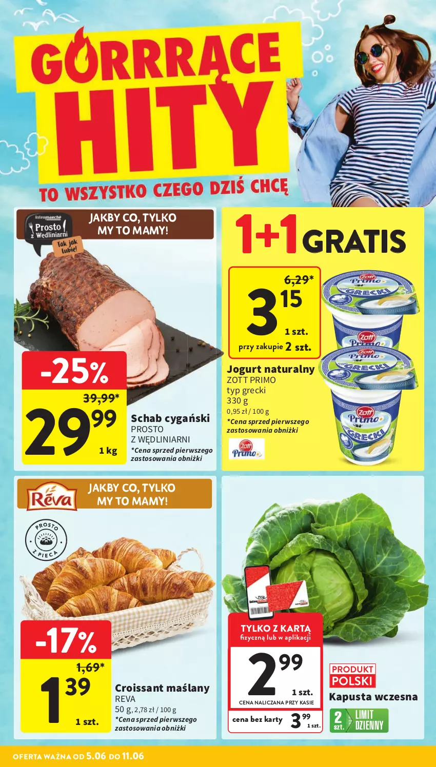 Gazetka promocyjna Intermarche - Gazetka Intermarche - ważna 05.06 do 11.06.2025 - strona 4 - produkty: Croissant, Gra, Jogurt, Jogurt naturalny, Zott, Zott Primo