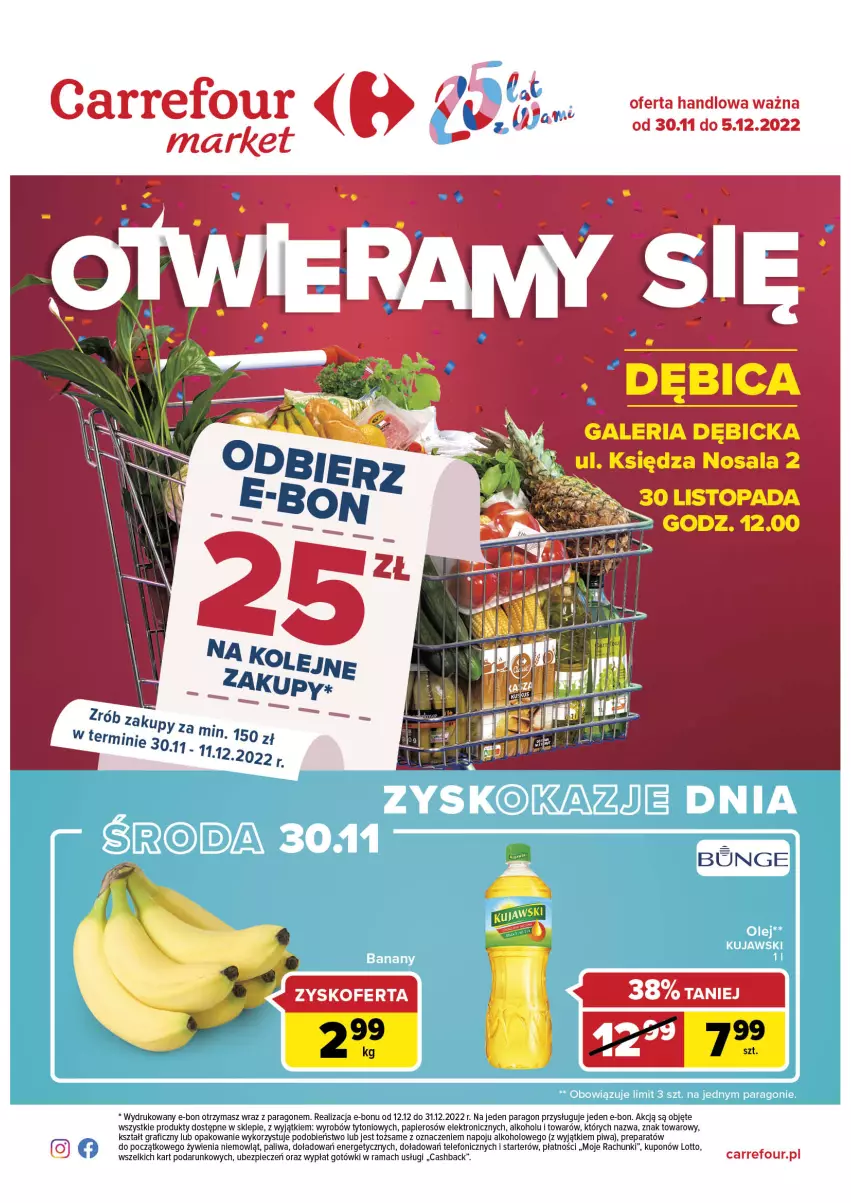 Gazetka promocyjna Carrefour - Gazetka Wielkie otwarcie w Dębicy - ważna 30.11 do 05.12.2022 - strona 1 - produkty: BIC, Gra, Papier, Piec, Piwa, Rama, Telefon, Top