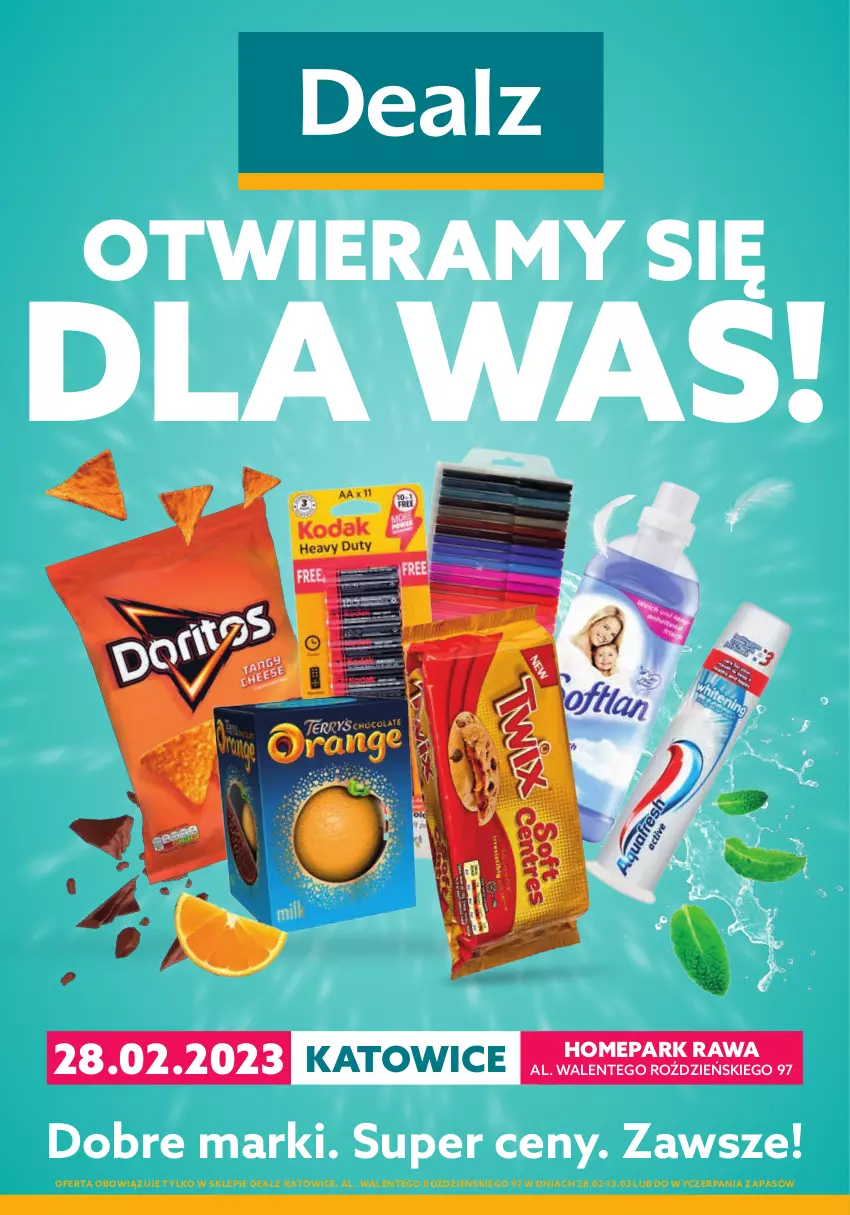 Gazetka promocyjna Dealz - WIELKIE OTWARCIE: 28.02.2023🥳 godz. 10:00Katowice, Homepark Rawa - ważna 28.02 do 14.03.2023 - strona 1