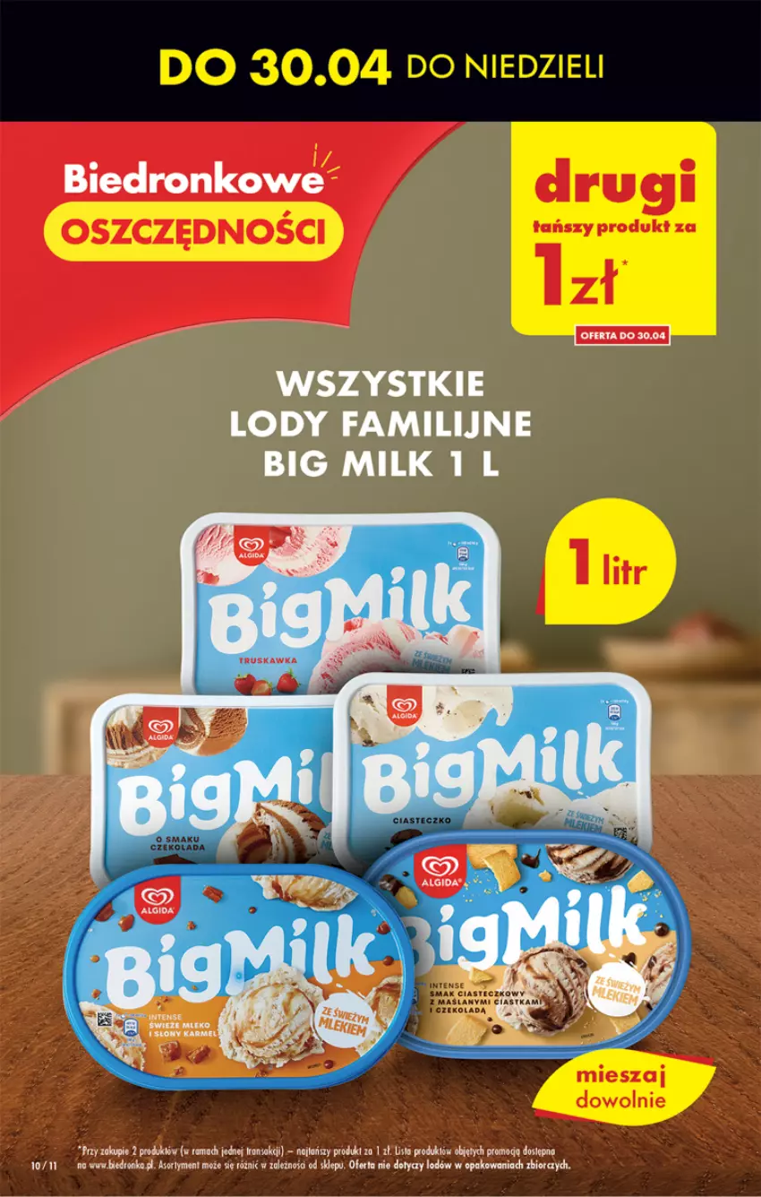 Gazetka promocyjna Biedronka - ważna 27.04 do 03.05.2023 - strona 10 - produkty: Big Milk, Czekolada, Dron, Fa, Lody, Mleko, Rama