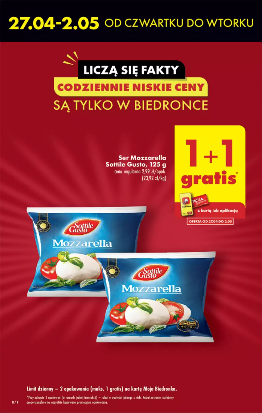 Gazetka promocyjna Biedronka - ważna 27.04 do 03.05.2023 - strona 8 - produkty: Dron, Gra, Mozzarella, Por, Rama, Ser, Tran