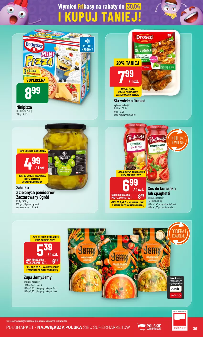 Gazetka promocyjna PoloMarket - Gazetka pomocyjna - ważna 10.04 do 16.04.2024 - strona 35 - produkty: Dr. Oetker, Heinz, Kurczak, Ogród, Pizza, Sałat, Sałatka, Sos, Spaghetti, Zupa