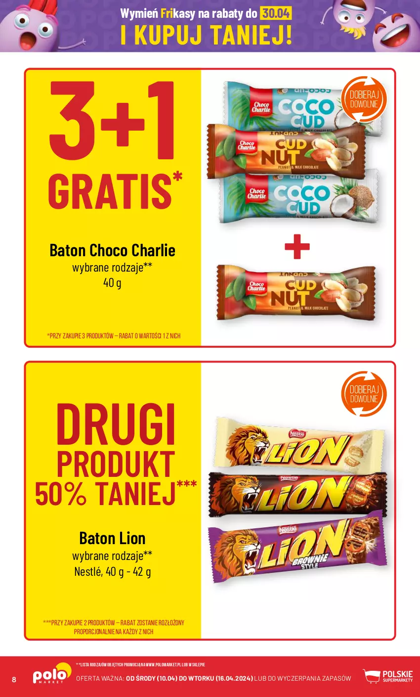 Gazetka promocyjna PoloMarket - Gazetka pomocyjna - ważna 10.04 do 16.04.2024 - strona 8 - produkty: Baton, Gra, Lion, Nestlé, Por