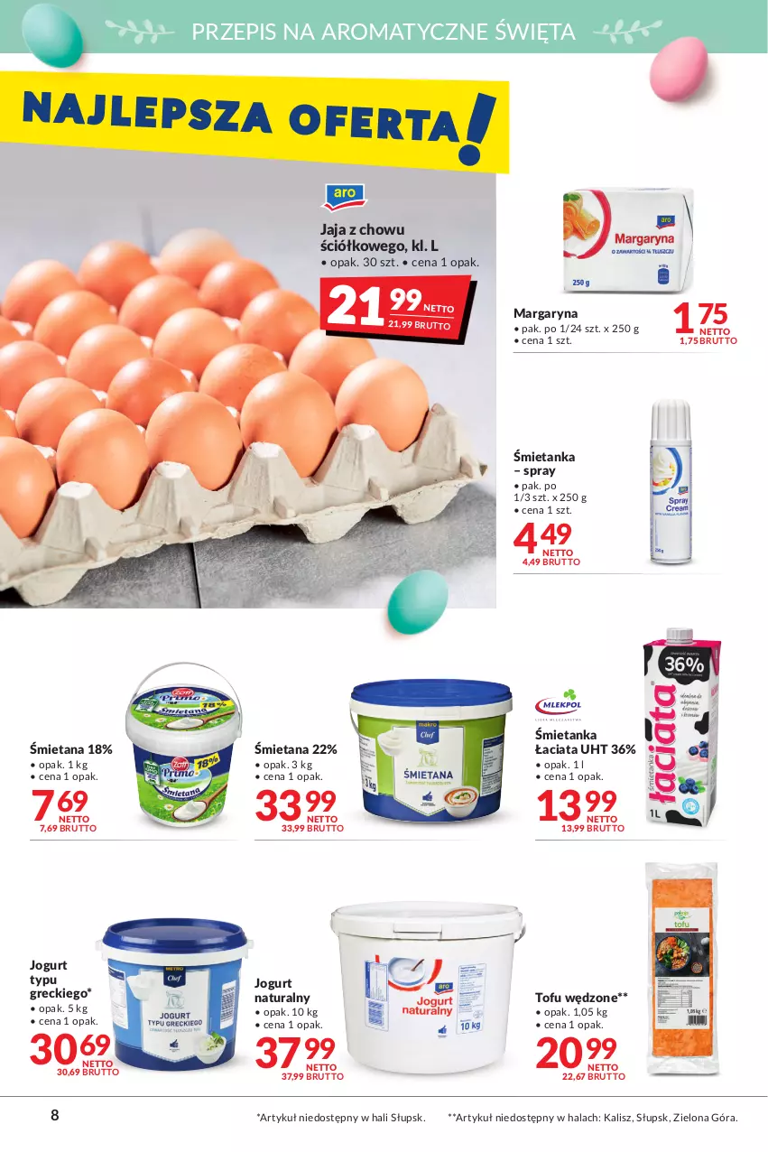 Gazetka promocyjna Makro - [Oferta promocyjna] Artykuły spożywcze i przemysłowe - ważna 05.04 do 18.04.2022 - strona 8 - produkty: Jaja, Jogurt, Jogurt naturalny, Margaryna, Tofu