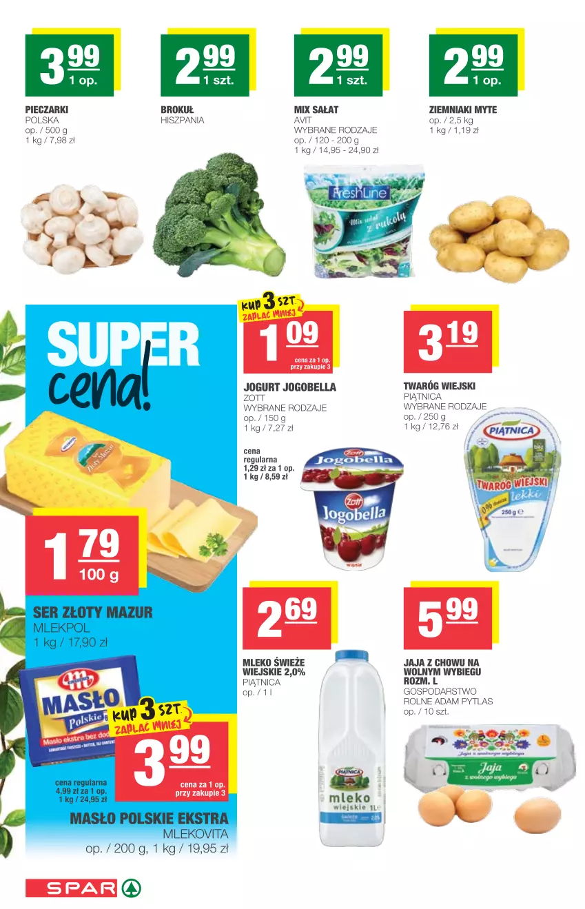 Gazetka promocyjna Spar - Eurospar - ważna 05.05 do 11.05.2021 - strona 2 - produkty: Bell, Bella, Jaja, Jogobella, Jogurt, Mleko, Mlekovita, Piątnica, Piec, Sałat, Twaróg, Ziemniaki, Zott