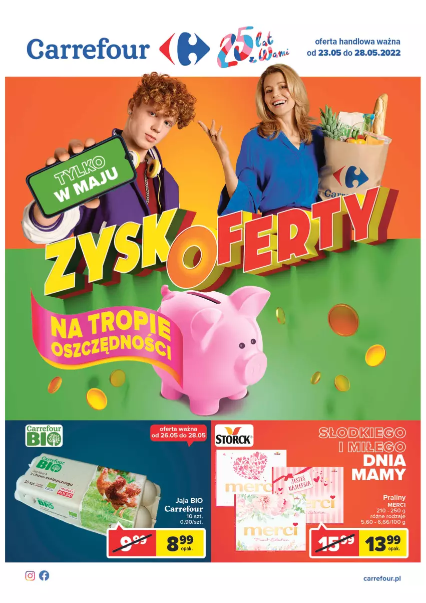 Gazetka promocyjna Carrefour - Gazetka Carrefour ZyskOferty - ważna 23.05 do 28.05.2022 - strona 1 - produkty: Jaja