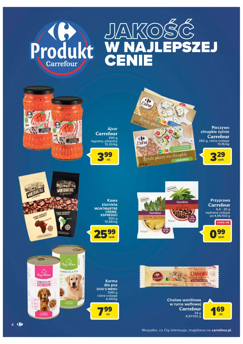 Gazetka promocyjna Carrefour - Gazetka Carrefour ZyskOferty - ważna 23.05 do 28.05.2022 - strona 4 - produkty: Chałwa, Chrupki, Kawa, Kawa ziarnista, LG, Montmartre