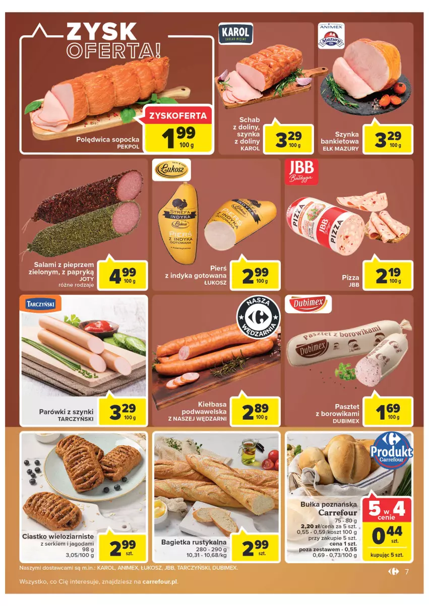 Gazetka promocyjna Carrefour - Gazetka Carrefour ZyskOferty - ważna 23.05 do 28.05.2022 - strona 7 - produkty: Bagietka, Bułka, Kiełbasa, Kiełbasa podwawelska, Kosz, Parówki, Parówki z szynki, Pasztet, Pieprz, Polędwica, Rust, Salami, Ser, Szynka, Tarczyński, Wawel