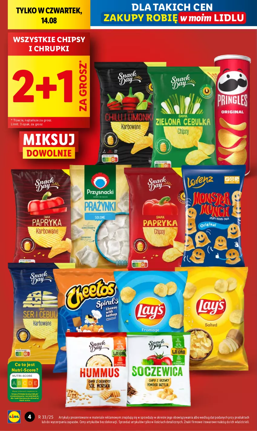 Gazetka promocyjna Lidl - GAZETKA - ważna 13.08 do 16.08.2025 - strona 4 - produkty: Chipsy, Chrupki, Wazon