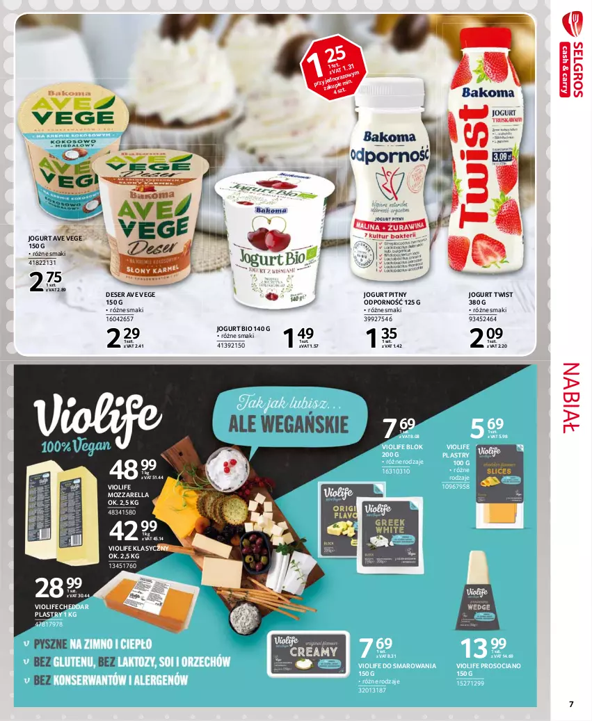 Gazetka promocyjna Selgros - Extra Oferta - ważna 01.03 do 31.03.2021 - strona 7 - produkty: Cheddar, Deser, Jogurt, Jogurt bio, Jogurt pitny, Mozzarella, Por, Ser