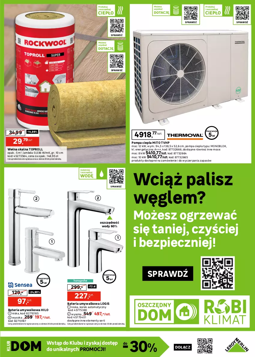 Gazetka promocyjna Leroy Merlin - Gazetka Leroy Merlin - ważna 12.02 do 04.03.2025 - strona 25 - produkty: Bateria, Bateria umywalkowa, HP, Piec, Ser, Sok, Top, Wełna