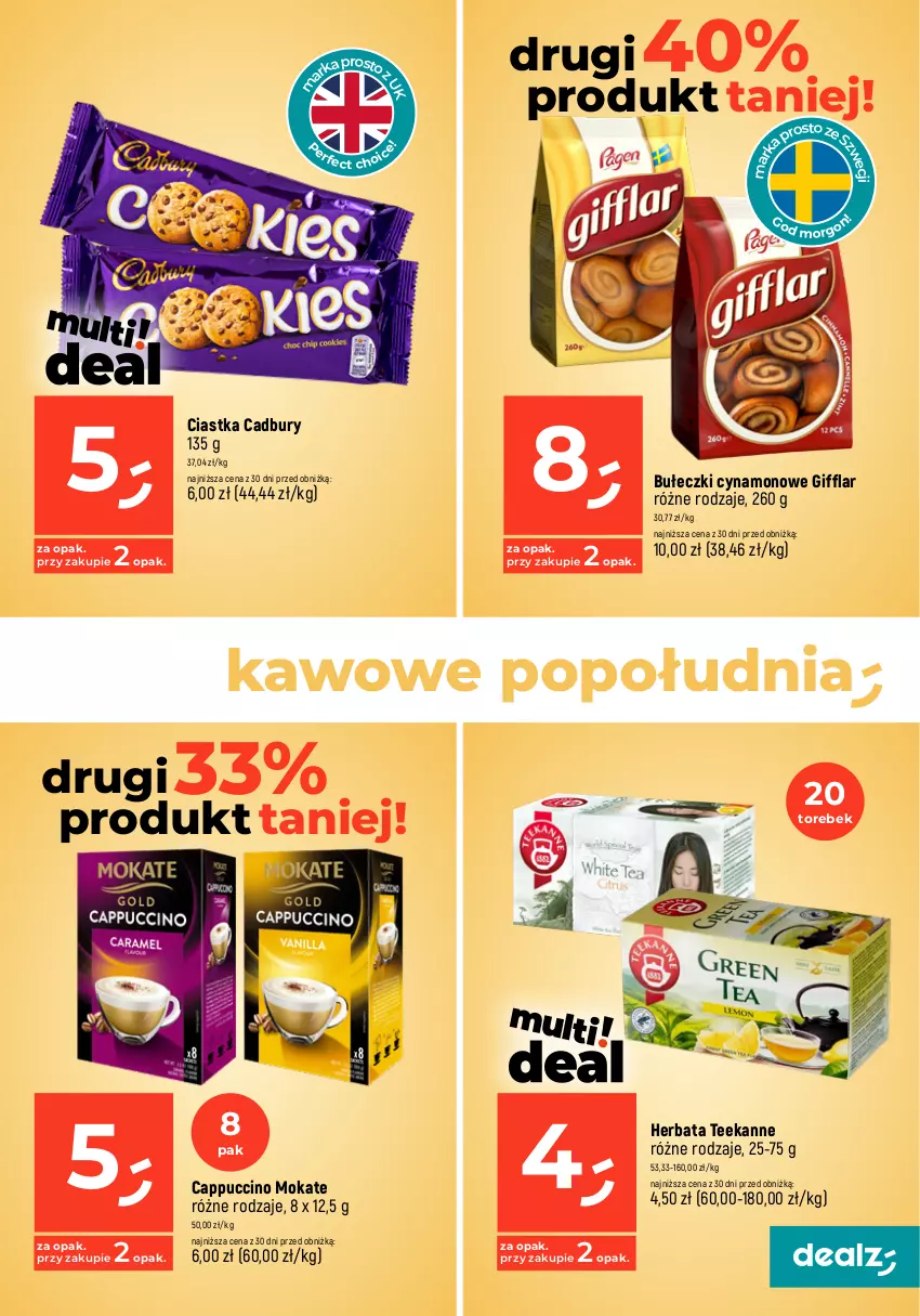 Gazetka promocyjna Dealz - MAKE A DEALZ - ważna 11.04 do 17.04.2024 - strona 15 - produkty: Bułeczki, Cappuccino, Ciastka, Herbata, Kawa, Kawa mielona, Teekanne