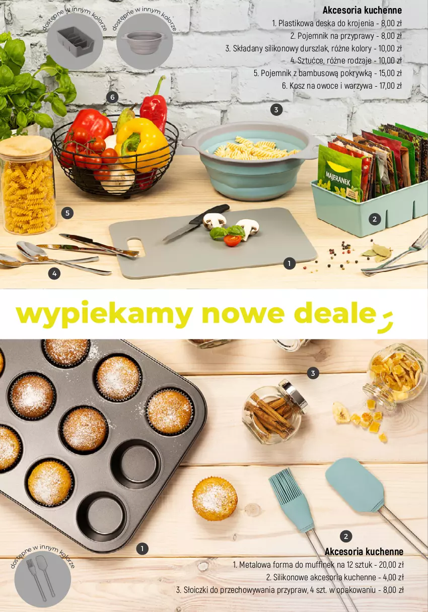 Gazetka promocyjna Dealz - MAKE A DEALZ - ważna 11.04 do 17.04.2024 - strona 33 - produkty: Deska do krojenia, Durszlak, Kosz, Owoce, Pojemnik, Pojemnik na przyprawy, Przyprawy, Słoiczki, Warzywa