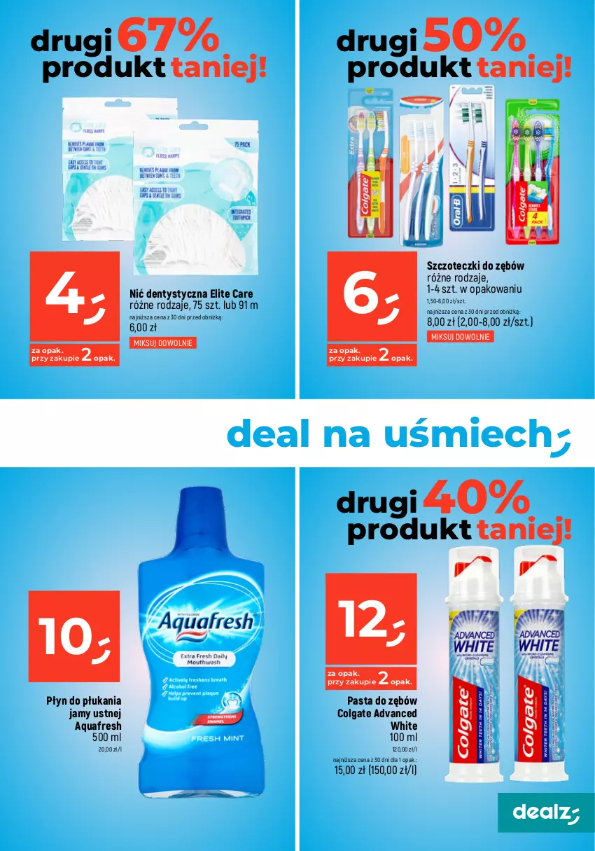 Gazetka promocyjna Dealz - MAKE A DEALZ - ważna 11.04 do 17.04.2024 - strona 7 - produkty: Aquafresh, Colgate, Lacalut, LG, Nić dentystyczna, Pasta do zębów, Płyn do płukania, Płyn do płukania jamy ustnej