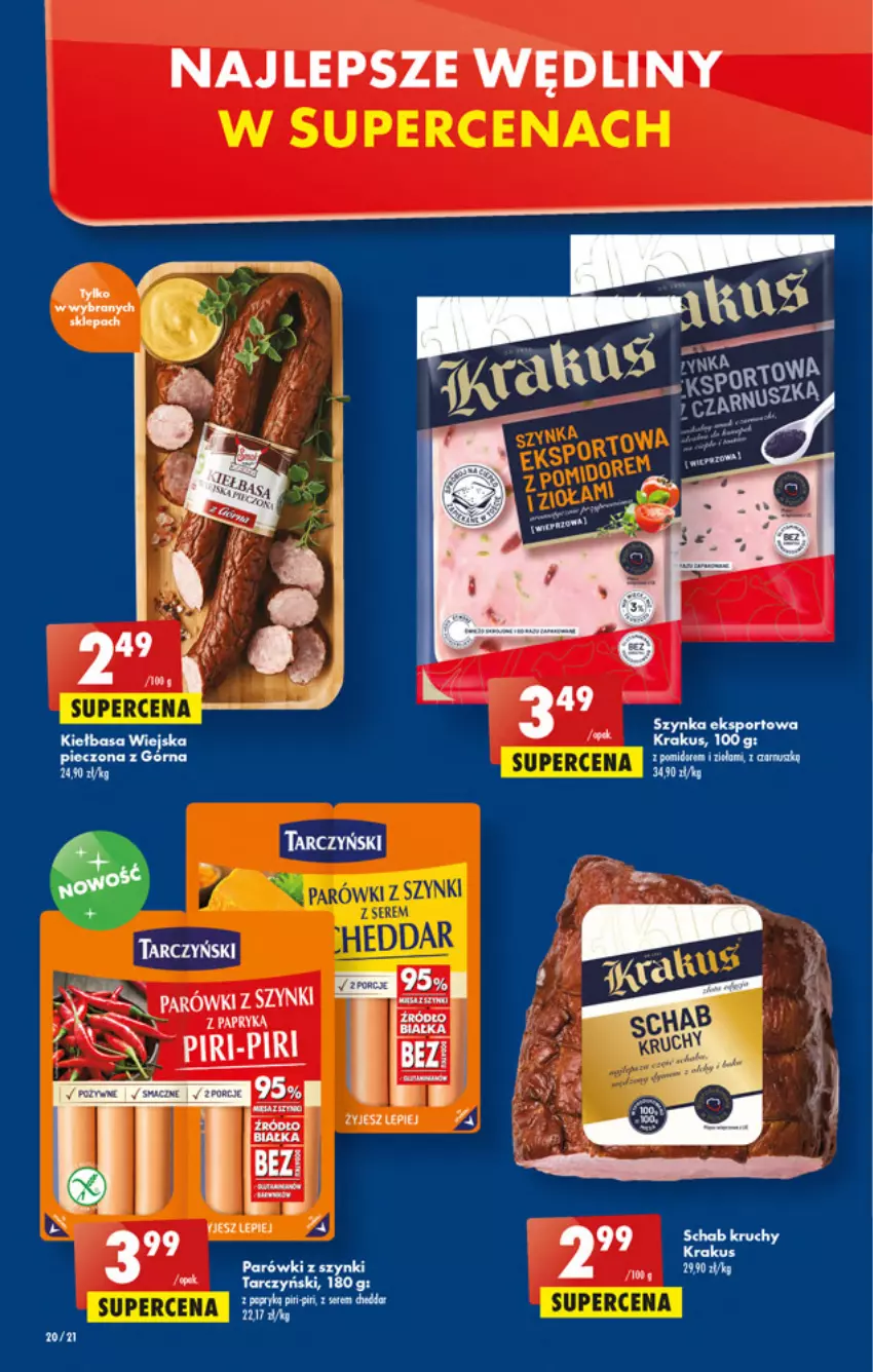 Gazetka promocyjna Biedronka - W tym tygodniu - ważna 10.03 do 16.03.2022 - strona 20 - produkty: Kiełbasa, Kiełbasa wiejska, Krakus, Parówki, Parówki z szynki, Por, Ser, Sport, Tarczyński