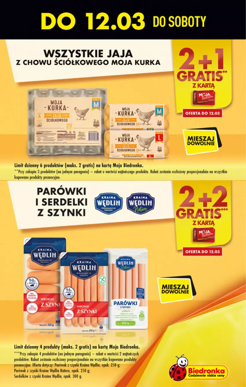 Gazetka promocyjna Biedronka - W tym tygodniu - ważna 10.03 do 16.03.2022 - strona 7 - produkty: Dron, Fa, Gra, Jaja, Parówki, Por, Ser, Serdelki, Szynka