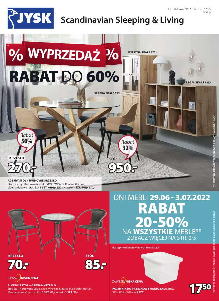 Gazetka promocyjna Jysk - Oferta tygodnia - ważna 29.06 do 12.07.2022 - strona 2 - produkty: Krzesło, Meble, Pojemnik, Pojemnik do przechowywania, Regał, Stół, Szafka, Witryna