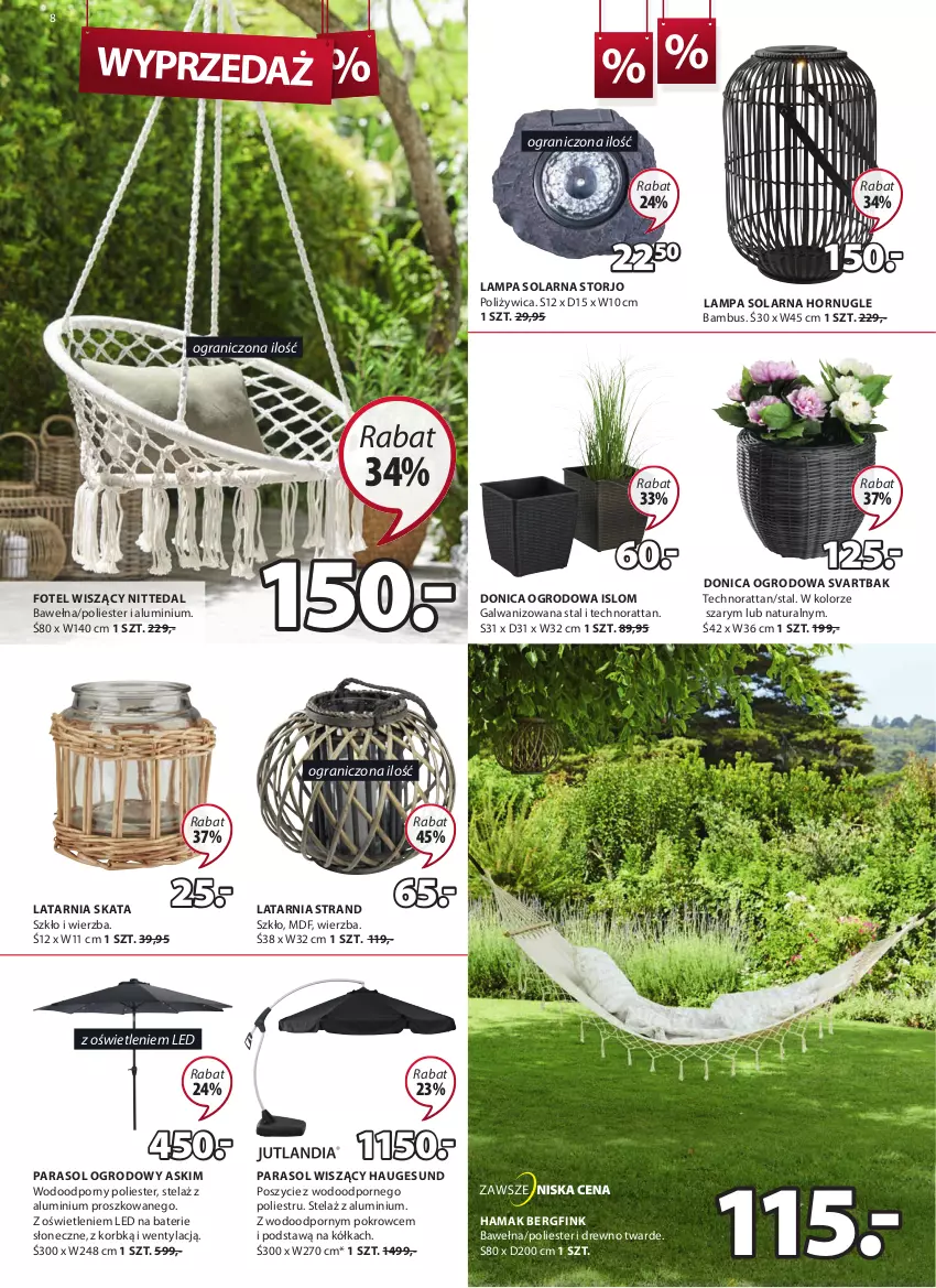 Gazetka promocyjna Jysk - Oferta tygodnia - ważna 29.06 do 12.07.2022 - strona 9 - produkty: Fotel, Gra, Hama, Lampa, Latarnia, Parasol, Por, Tran, Wełna