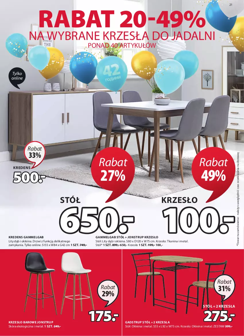 Gazetka promocyjna Jysk - Oferta tygodnia - ważna 29.03 do 13.04.2021 - strona 22 - produkty: Drzwi, Kredens, Krzesło, LG, Stół