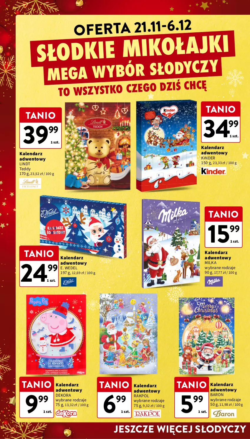 Gazetka promocyjna Intermarche - Gazetka Intermarche - ważna 21.11 do 27.11.2024 - strona 2 - produkty: Kalendarz, Kalendarz adwentowy, Kinder, Lindt, Milka