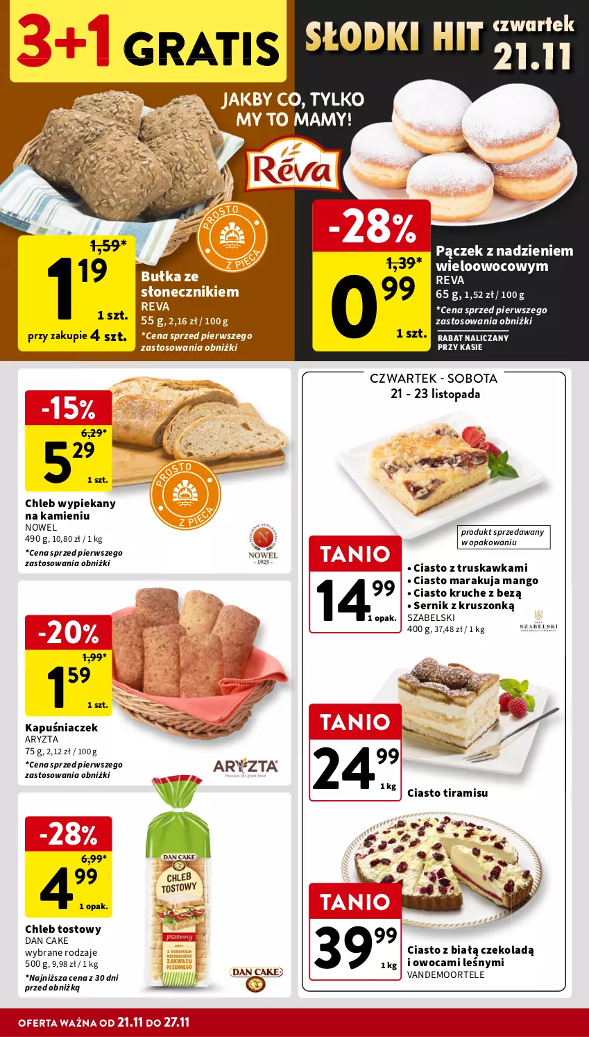 Gazetka promocyjna Intermarche - Gazetka Intermarche - ważna 21.11 do 27.11.2024 - strona 24 - produkty: Bułka, Chleb, Chleb tostowy, Dan Cake, Gra, Kapuśniaczek, Mango, Pączek, Ser, Top