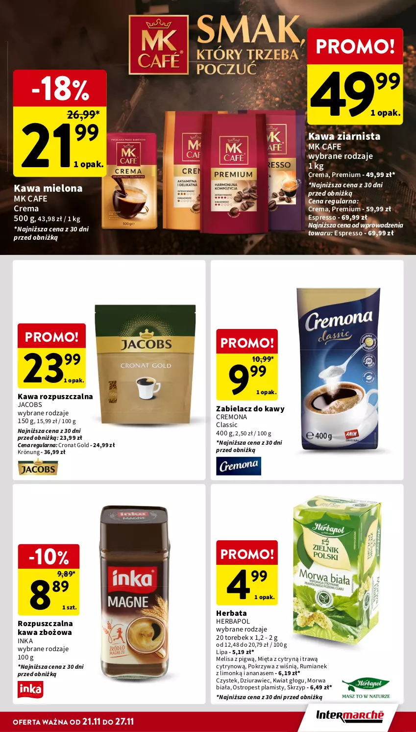 Gazetka promocyjna Intermarche - Gazetka Intermarche - ważna 21.11 do 27.11.2024 - strona 25 - produkty: Ananas, Herbapol, Herbata, Inka, Jacobs, Kawa, Kawa mielona, Kawa rozpuszczalna, Kawa zbożowa, Kawa ziarnista, Mięta, Ostropes, Rum, Stek